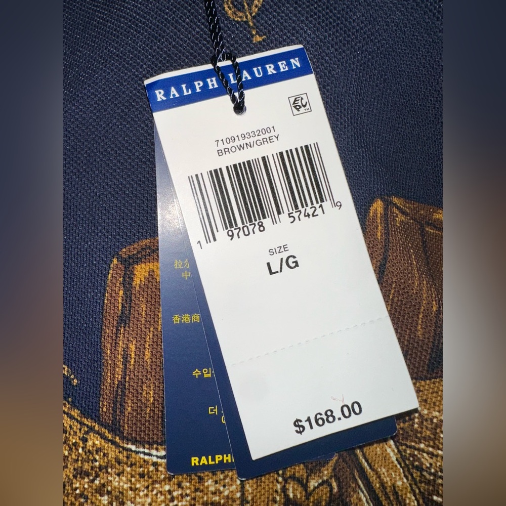 Ralph Lauren Classic Fit Saddle Print Mesh Polo Shirt Men’s Size Large Brand New - Picture 4 of 4
